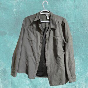 Northern Reflections Olive Green Button-Up Shacket – Versatile Neutral Blouse